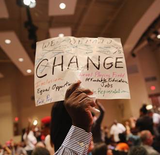 Image: Ferguson City Council Holds First Meeting Since Police Shooting Death Of Michael Brown