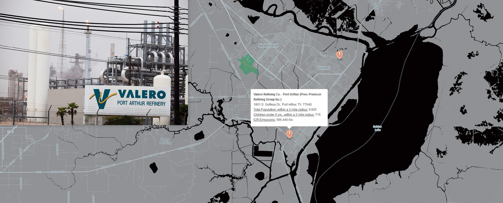 The Valero oil refinery, Nov. 21, 2013 in Port Arthur, TX.