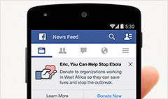 Facebook launches Ebola fundraiser