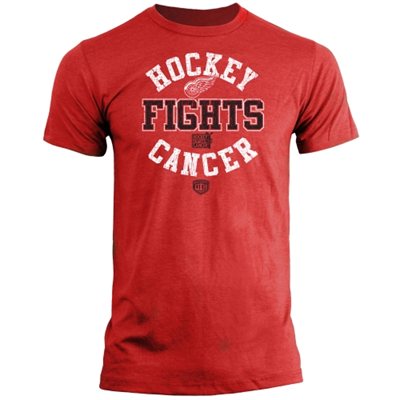 Mens Detroit Red Wings Old Time Hockey Red Hockey Fights Cancer Macondray T-Shirt