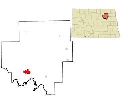Location of Devils Lake, North Dakota
