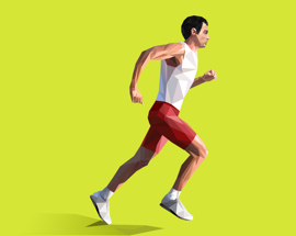 polygonal running man. Vector geometric illustration