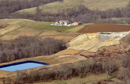 frack impoundment near a house
