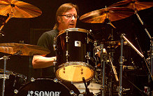 Phil Rudd of AC/DC performing live at the O2 Arena in London 14.04.09 