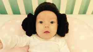 Evelyn FitzGerald, 2 months old, is in a Princess Leia — of Star Wars renown — costume made from recycled clothes by her mother Shenandoah Brettell of El Segundo, Calif. "I made the wig out of yarn and the belt out of felt," says Shenandoah, who listens to NPR member station KPCC.