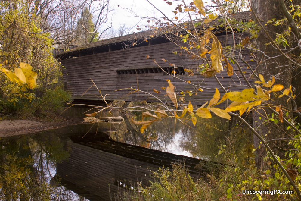 Visiting Kennedy Covered Bridge in Chester County, Pennsylvania.