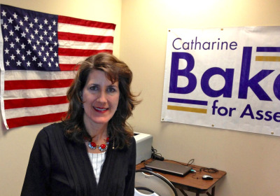 Catharine Baker at her campaign office in San Ramon. (Cy Musiker/KQED)