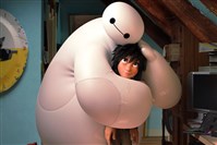  The inflatable vinyl robot Baymax hugs 14-year-old Hiro in "Big Hero 6."