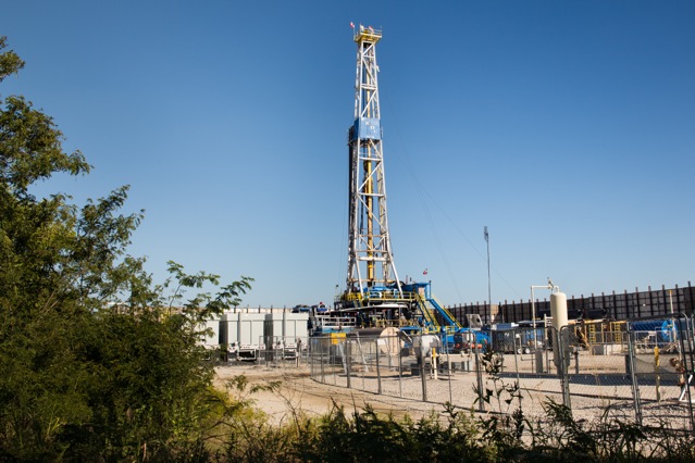 Drilling rig in Denton, Texas.