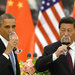 President Obama and President Xi Jinping drank a toast at a lunch banquet in the Great Hall of the People in Beijing on Wednesday.
