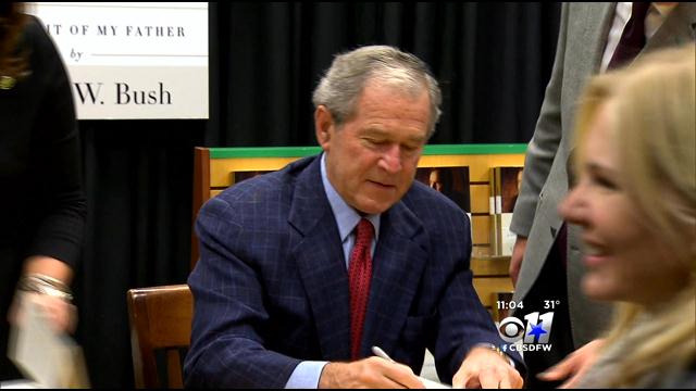 Readers Braved The Cold For Former President Bush Book Signing