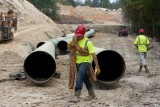 Crewmen work a site for TransCanada's Keystone XL project in Wood County, Wednesday, Oct. 24, 2012, in Winnsboro. (Cody Duty / Houston Chronicle)