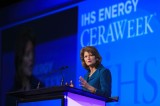 U.S. Sen. Lisa Murkowski, R-Alaska, is the keynote speaker and discusses U.S. Energy Policy Crossroads during CERA Week at the Hilton of the Americas on Monday, March 3, 2014, in Houston. (Mayra Beltran/Houston Chronicle)