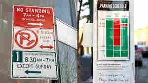 Which parking sign is easier to understand? Nikki Sylianteng is trying to build a better parking sign at her website, To Park Or Not To Park. One of her redesign efforts can be seen at right.