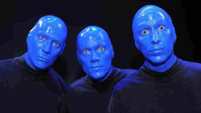 Phil Stanton (from left), Chris Wink and Matt Goldman are the founders of the theatrical performance troupe Blue Man Group.