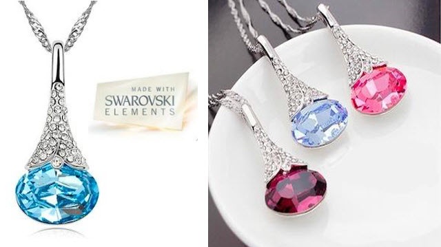 $10 For A Swarovski Crystal Water Drop Pendant Necklace From eFamilyMart