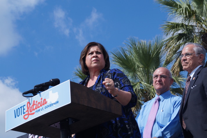 Leticia Van de Putte addresses a crowd of students at the University of Texas-Pan American