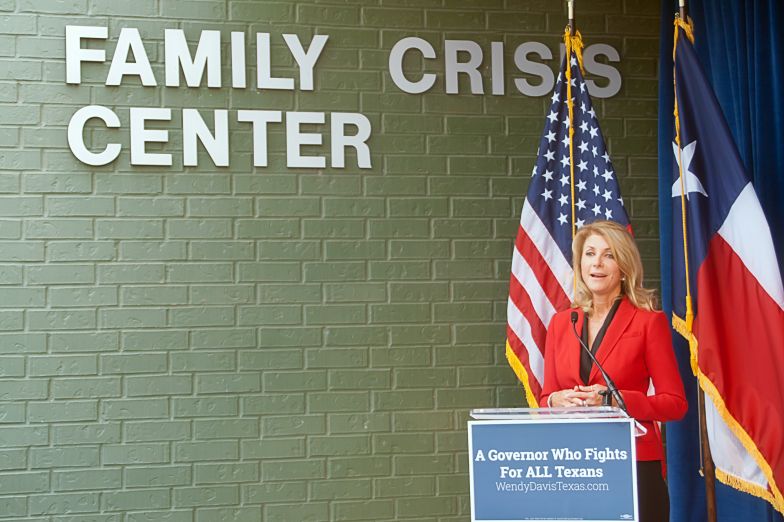 Gubernatorial candidate Wendy Davis made a stop in Harlingen on Friday to speak on domestic violence, a day after releasing an ad about a rape victim.