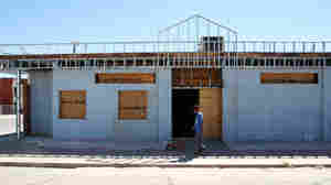 A man walks past the former site of a clinic that offered abortions in El Paso, Texas.