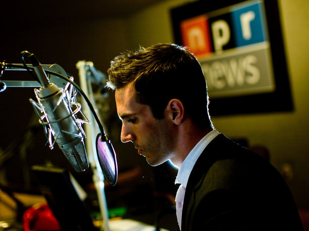 NPR International Correspondent Ari Shapiro in a studio at the NPR headquarters in Washington, D.C.
