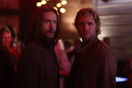Ichabod (Tom Mison, left) and Hawley (Matt Barr) in the “Heartless” episode of “Sleepy Hollow.”