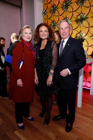 Hillary Rodham Clinton, Diane von Furstenberg and Michael Bloomberg.
