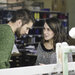 Lorcan and Sarah Quinn, founders of Enrich & Endure, in the weaving shed at Thomas Ferguson Irish Linen.