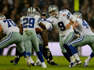Tony Romo #9 of the Dallas Cowboys hands off to  DeMarco Murray #29 of the Dallas Cowboys during the NFL week 10 match between the Jackson Jaguars and the Dallas Cowboys at Wembley Stadium on November 9, 2014 in London, England.  (Photo by Alan Crowhurst/Getty Images)