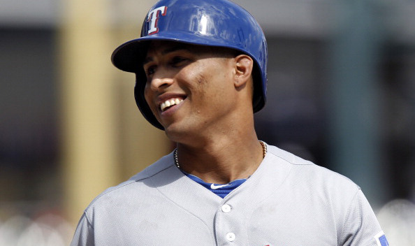 Leonys Martin #2 of the Texas Rangers (Photo by Duane Burleson/Getty Images)
