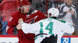 Martin Hanzal of the Arizona Coyotes fights with Jamie Benn of the Dallas Stars during the first period of the NHL game at Gila River Arena on November 11, 2014 in Glendale, Arizona. (credit: Christian Petersen/Getty Images)