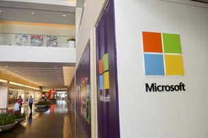 The new  5,323 square-foot Microsoft store has a corner first-floor location below the AMC movie theater.