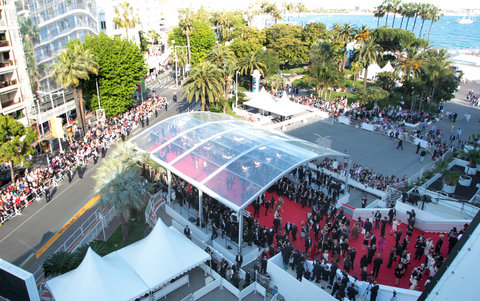 The red carpet scene during the Cannes Film Festival in May.