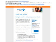 An email from Anthem Blue Cross, which contained personal information in the subject line, encouraged members to visit their doctors for check ups and to discuss certain medical screening tests.
