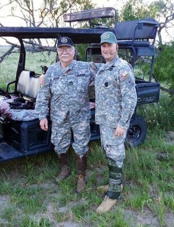 Tony Tinderholt, GOP nominee in House District 94, poses with a Texas Border Volunteer