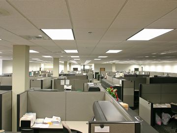 Many workers spend their days in cubicles.