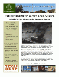 Texas OGAP public meeting flyer re stinky odor policy
