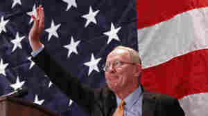 Sen. Lamar Alexander, R-Tenn., waves after speaking to supporters on Nov. 4 in Knoxville.