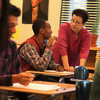 Maryann Wolfe talks with Mawi Fasil during her AP American government class at Oakland Technical High School.