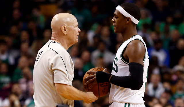 Rajon Rondo chats with a buddy.  (USATSI)