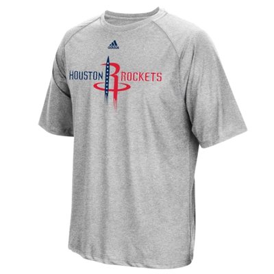 Mens Houston Rockets adidas Gray Hoops For Troops ClimaLITE T-Shirt