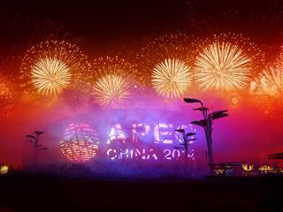 Huge Firework Display Heralds Beijing's APEC Summit