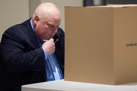 Ailing Rob Ford Takes to the Polls to Support Brother