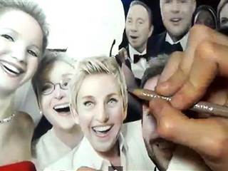 Oscar Selfie Drawn With Pencils in New Video