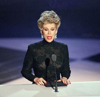 Image: A subdued Joan Rivers makes her first television appearance since the August death of her husband