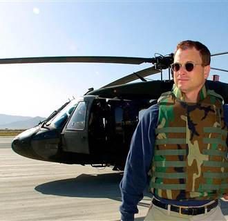 Image: Gary Sinise at Bagram Air Force Base in Afghanistan in 2006.