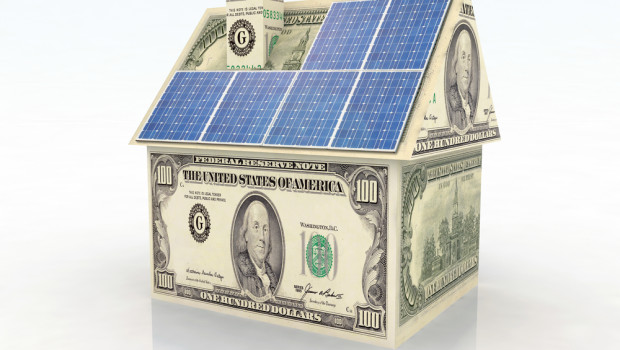 Home solar panels & cash via Shutterstock
