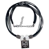 Los Angeles Kings Ladies Ribbon Bead Necklace - Black