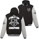 Los Angeles Kings 2014 Stanley Cup Champions Reversible Fleece Nylon Jacket - Black