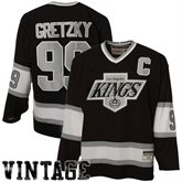 Reebok Wayne Gretzky Los Angeles Kings Heroes Of Hockey Throwback Jersey-Black