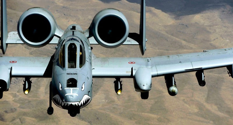 A U.S. Air Force A-10 Thunderbolt aircraft from Bagram Air Base flies a combat mission over Afghanistan, in this handout photograph taken on June 14, 2009. REUTERS/Staff Sgt. Jason Robertson/U.S. Air Force/Handout via Reuters